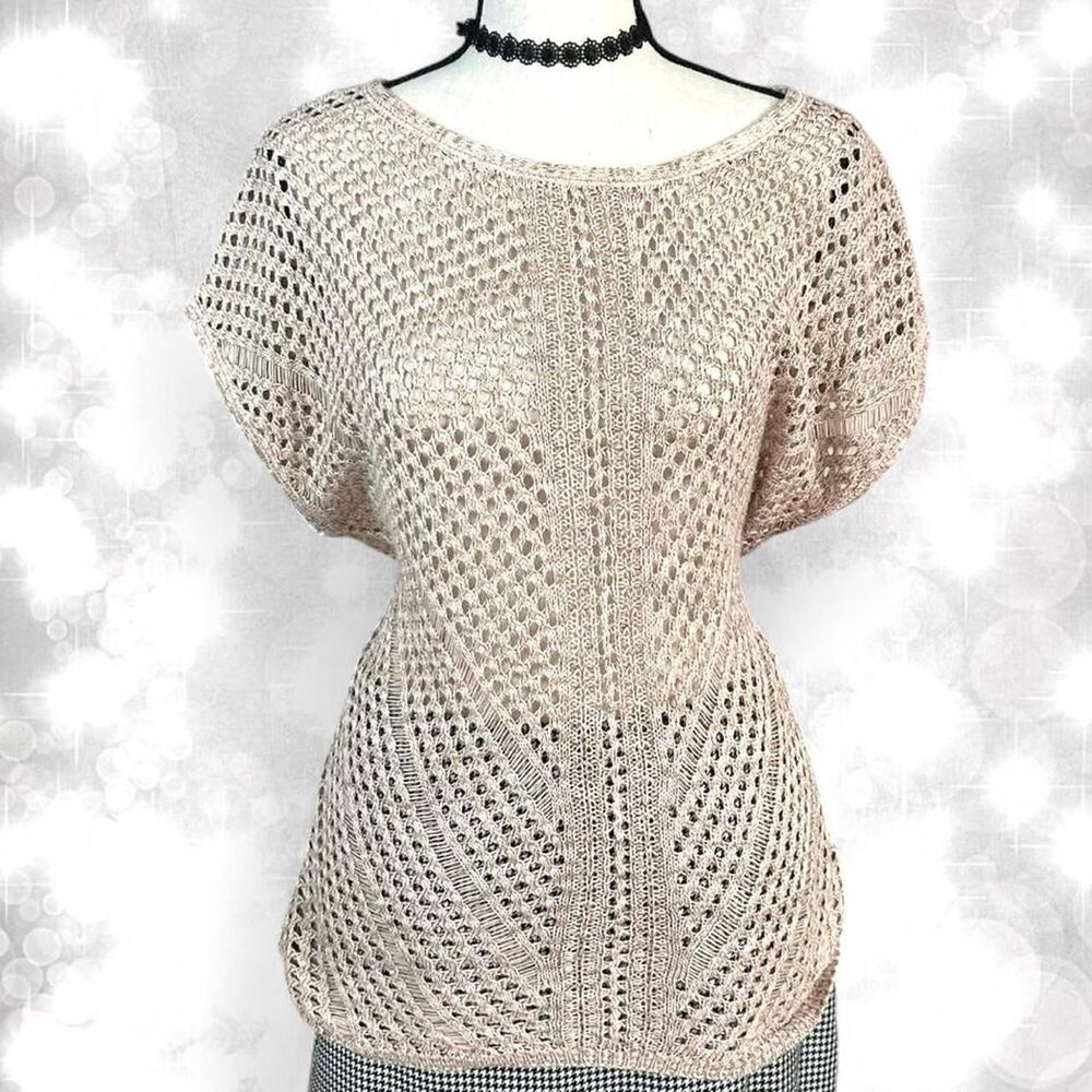 Minimalist Open Knit Round Neck Casual Classic Blouse